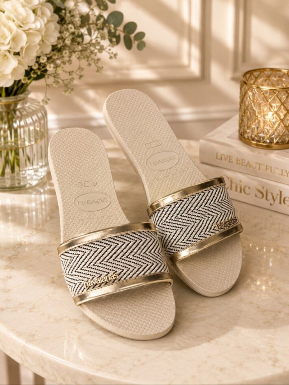 Havaianas You Trancoso Premium Slide in Sand Grey